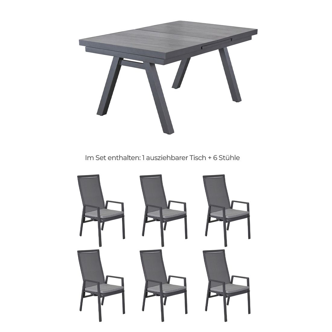 LC Garden Sunfort Gartenmöbel-Set Tisch 160/210x100cm