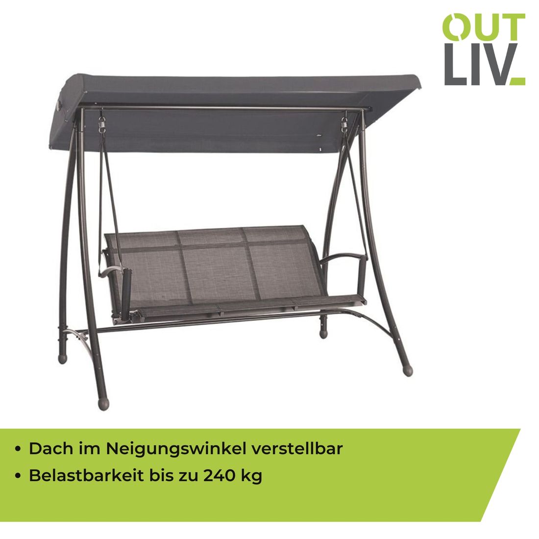 OUTLIV. Rubens Hollywoodschaukel Stahl/Textilene