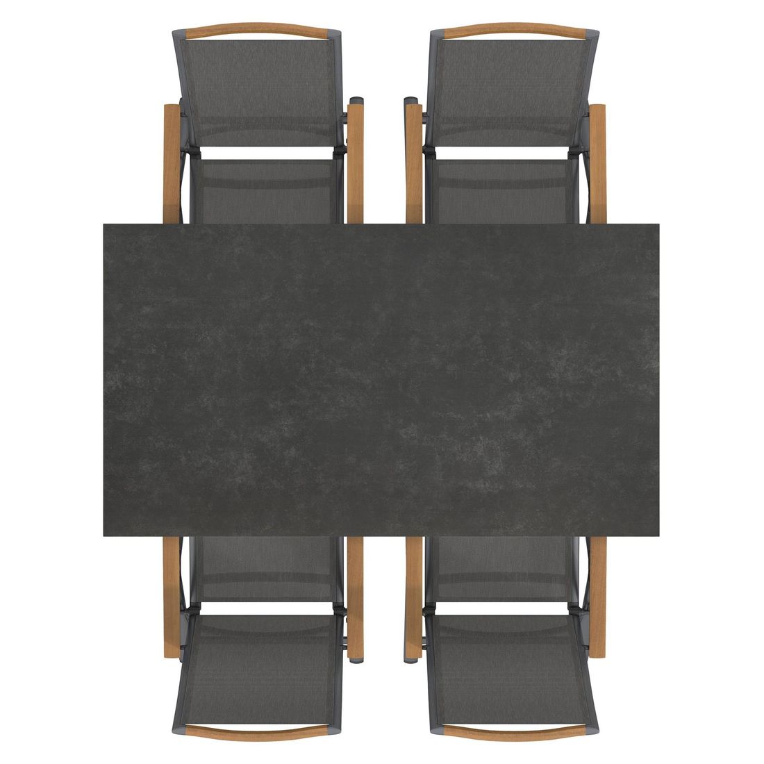 OUTLIV. Jacob Gartenmöbel-Set M verstellbar (4 Plätze) Tisch 160x90cm