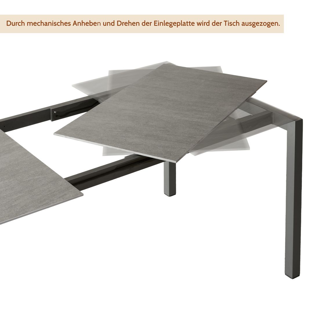 Solpuri Classic Ausziehtisch 160/220x100cm Aluminium/Dekton
