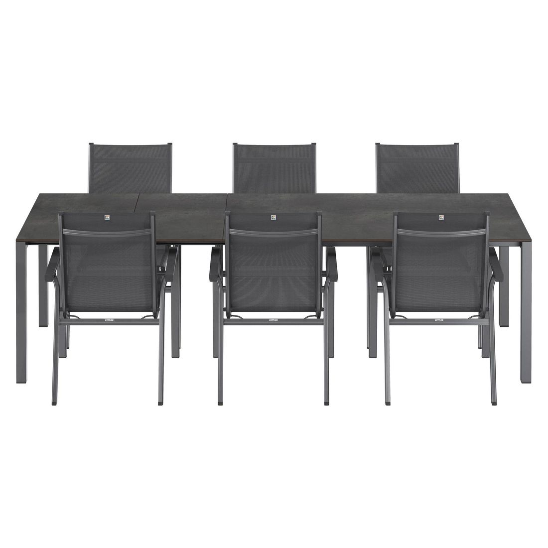 Kettler Basic Plus Gartenmöbel-Set L (6 Plätze) Tisch 160/267x91cm