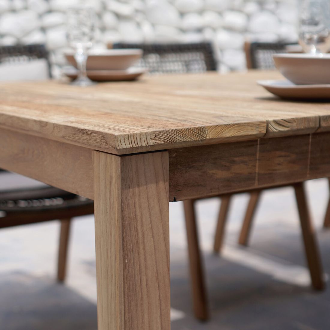 Zebra Derex Gartentisch 80x100cm Teak recycelt