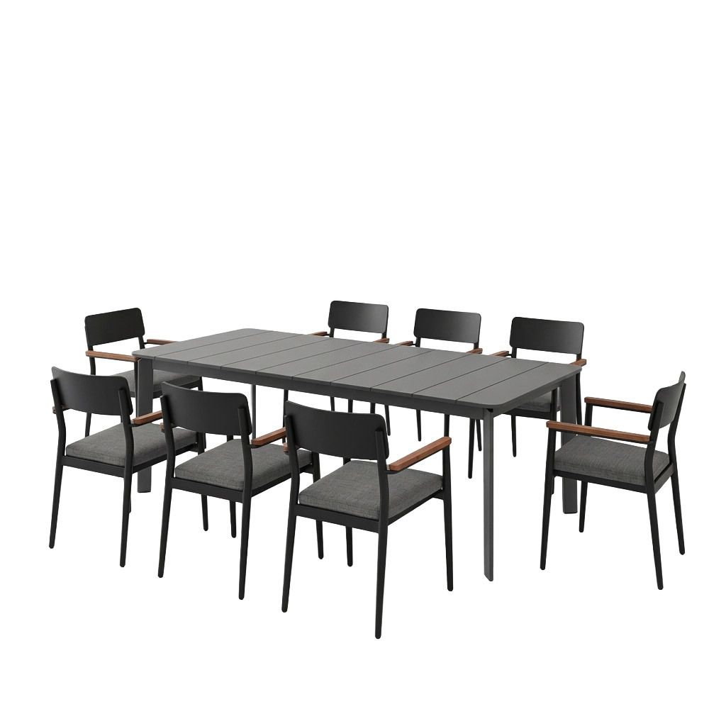 OUTLIV. Lorenzo Gartenmöbel-Set XL (8 Plätze) Tisch 220x100cm