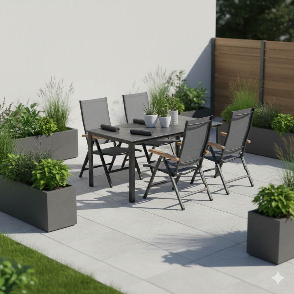 Kettler Cirrus Gartenmöbel-Set M verstellbar (4 Plätze) Tisch 160x90cm