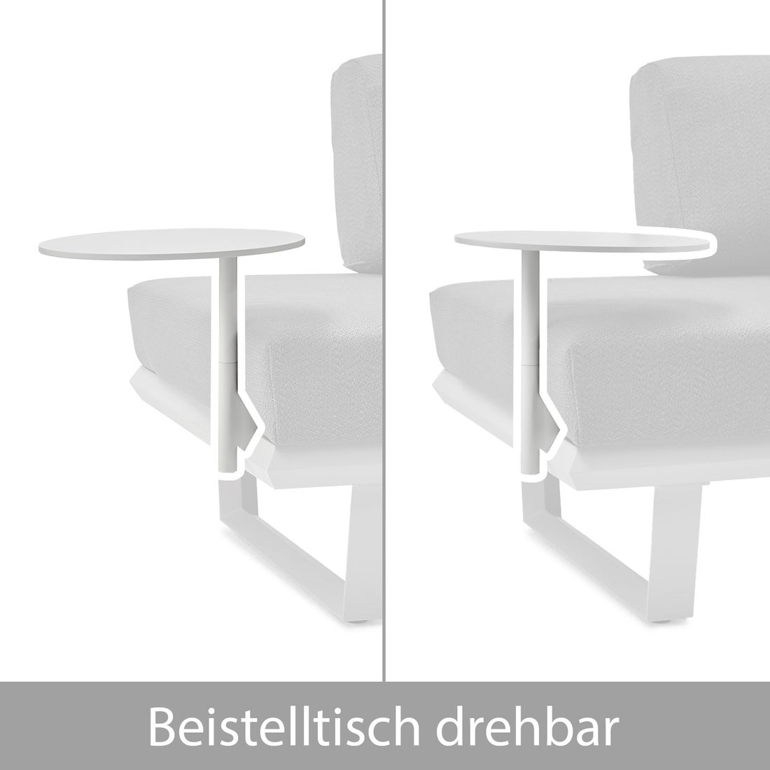 Solpuri Boom Diningsofa verstellbar Aluminium/Bombay
