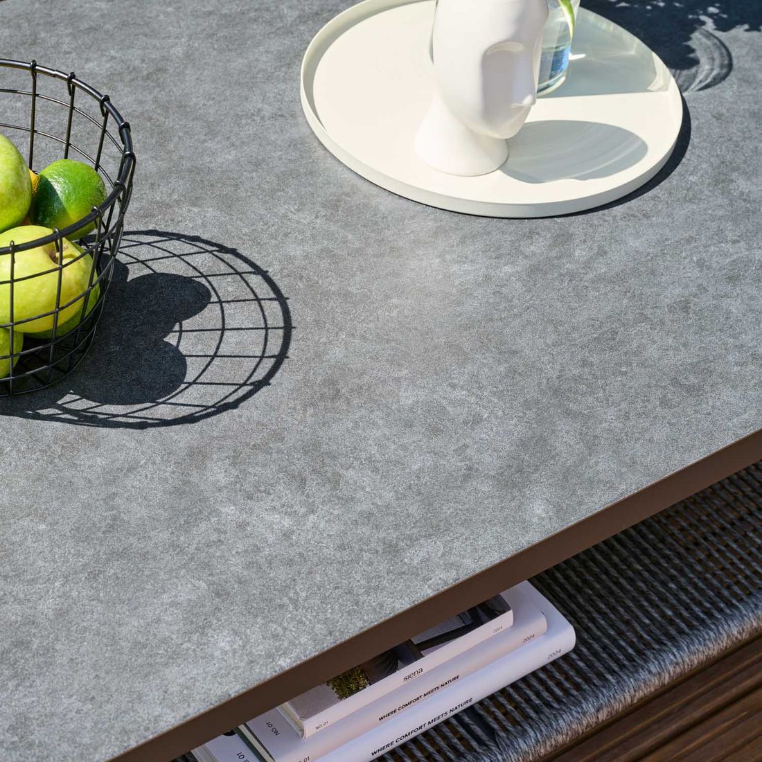 Siena Garden Kansas Loungetisch 110x70cm Aluminium/Glaskeramik
