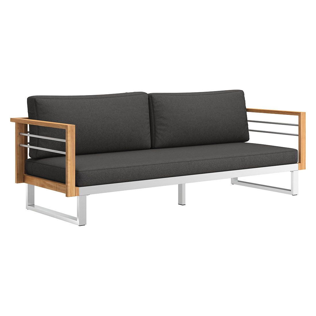 OUTLIV. Hawaii Gartenloungesofa Edelstahl/Teak/Spun Polyester