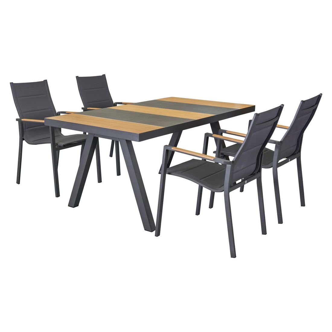 LC Garden Kumasi Gartentisch 167x90,5cm Aluminium/Teak/Keramik
