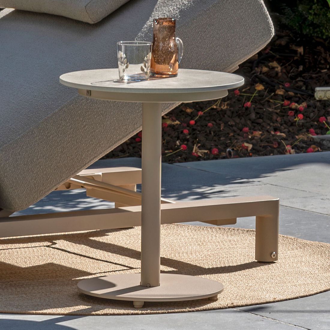 4Seasons Boaz Loungetisch Ø45cm Edelstahl/Keramik