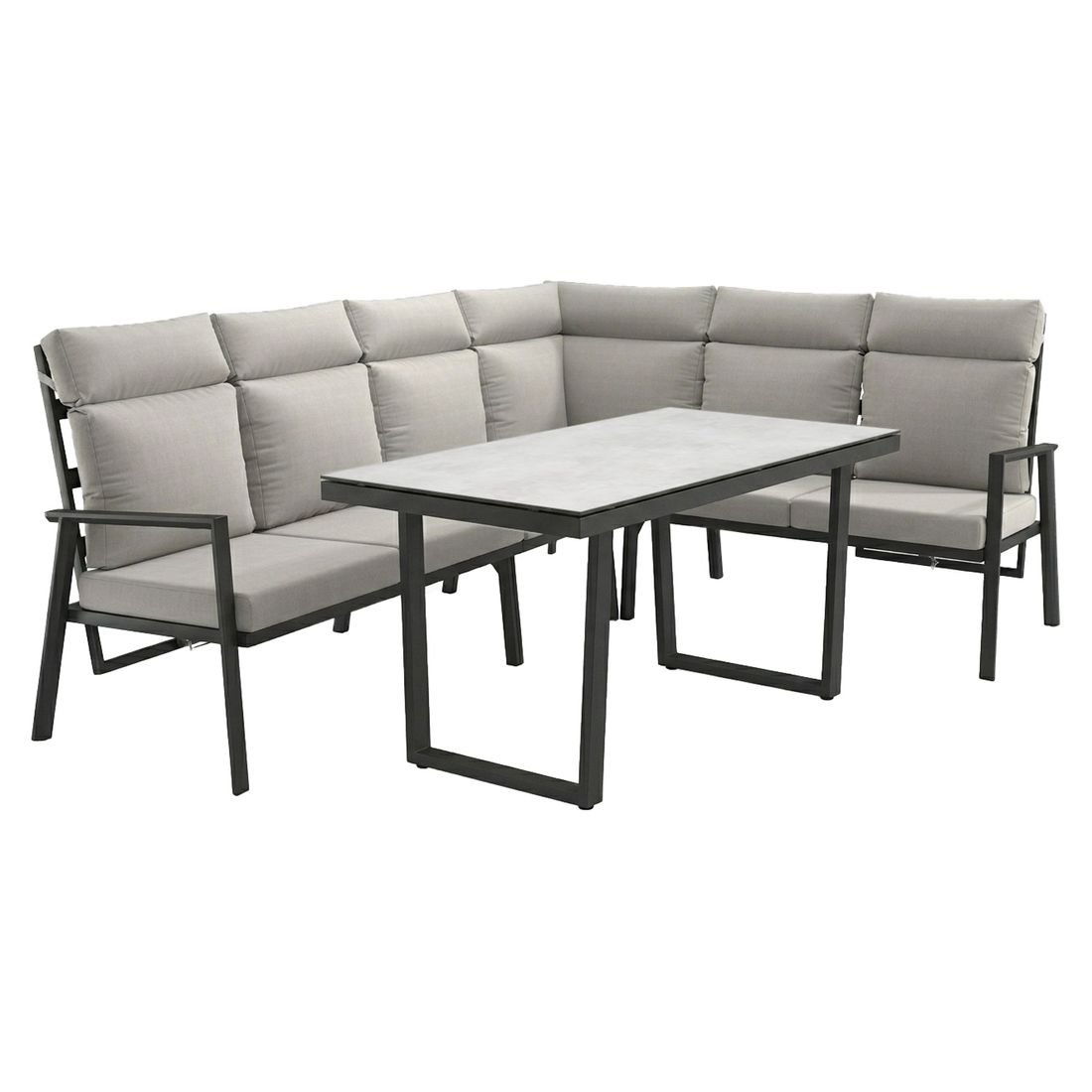 OUTLIV. Milano Dininglounge Tisch 160x90cm Aluminium/Polyester