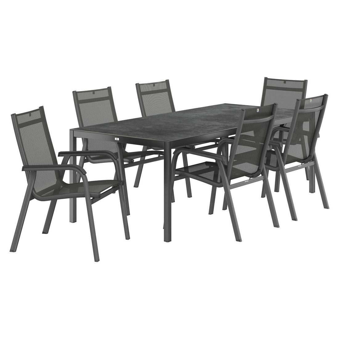 Kettler Basic Plus Gartenmöbel-Set mit OUTLIV. Tisch Aluminium/Keramik