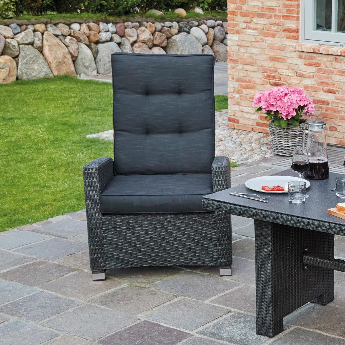 LC Garden Barcelona Gartensessel verstellbar Geflecht/Polyester
