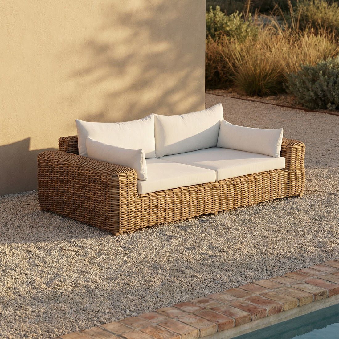 OUTLIV. Versailles Gartenloungesofa Geflecht/Spun Polyester
