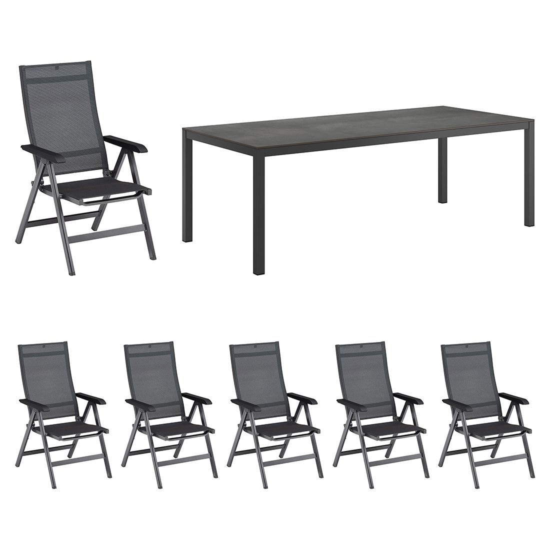 Kettler Basic+ Premium Gartenmöbel-Set L (6 Plätze) mit OUTLIV. Tisch 220x100cm