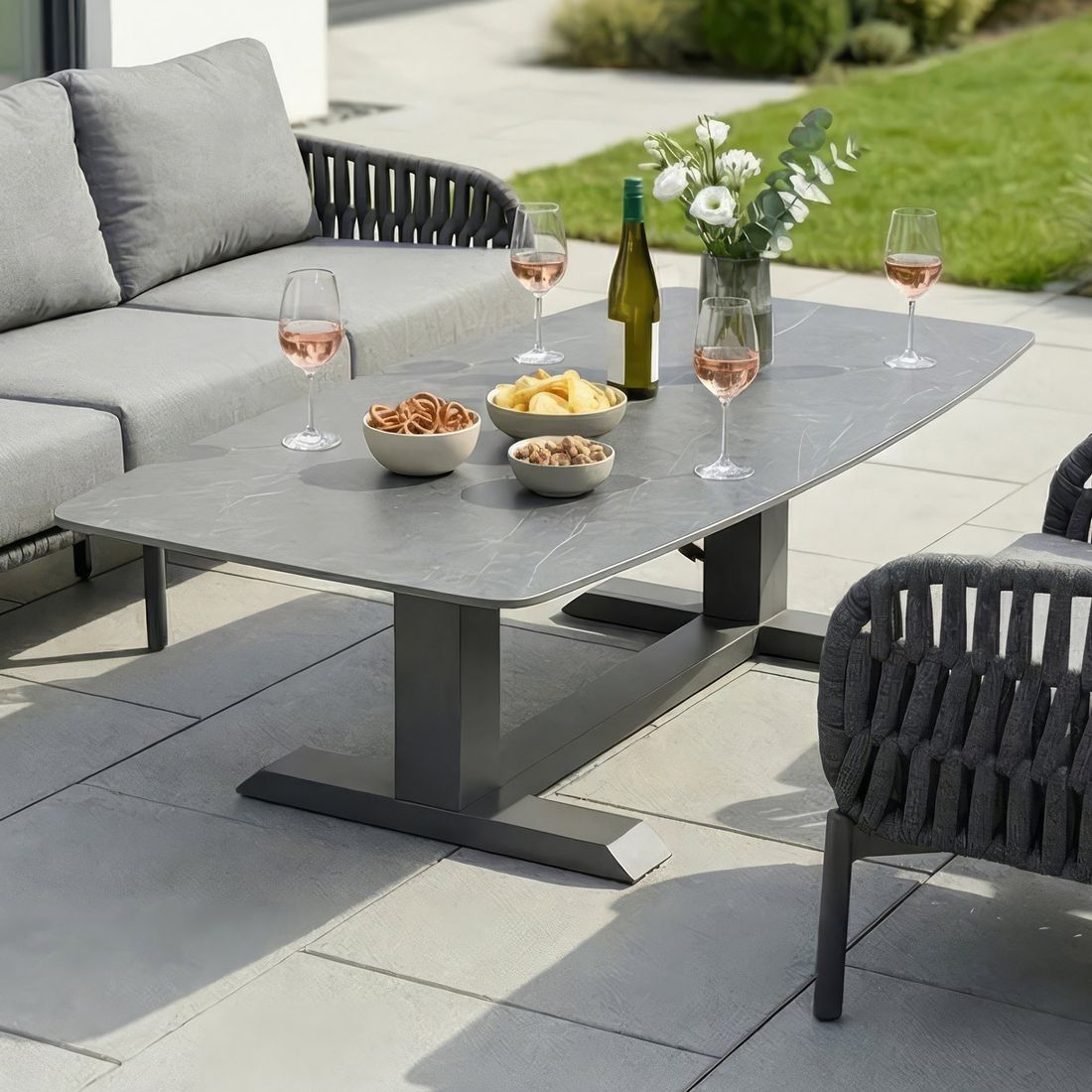 LC Garden Terano Lifttisch 180x90cm Aluminium/Sinterstone