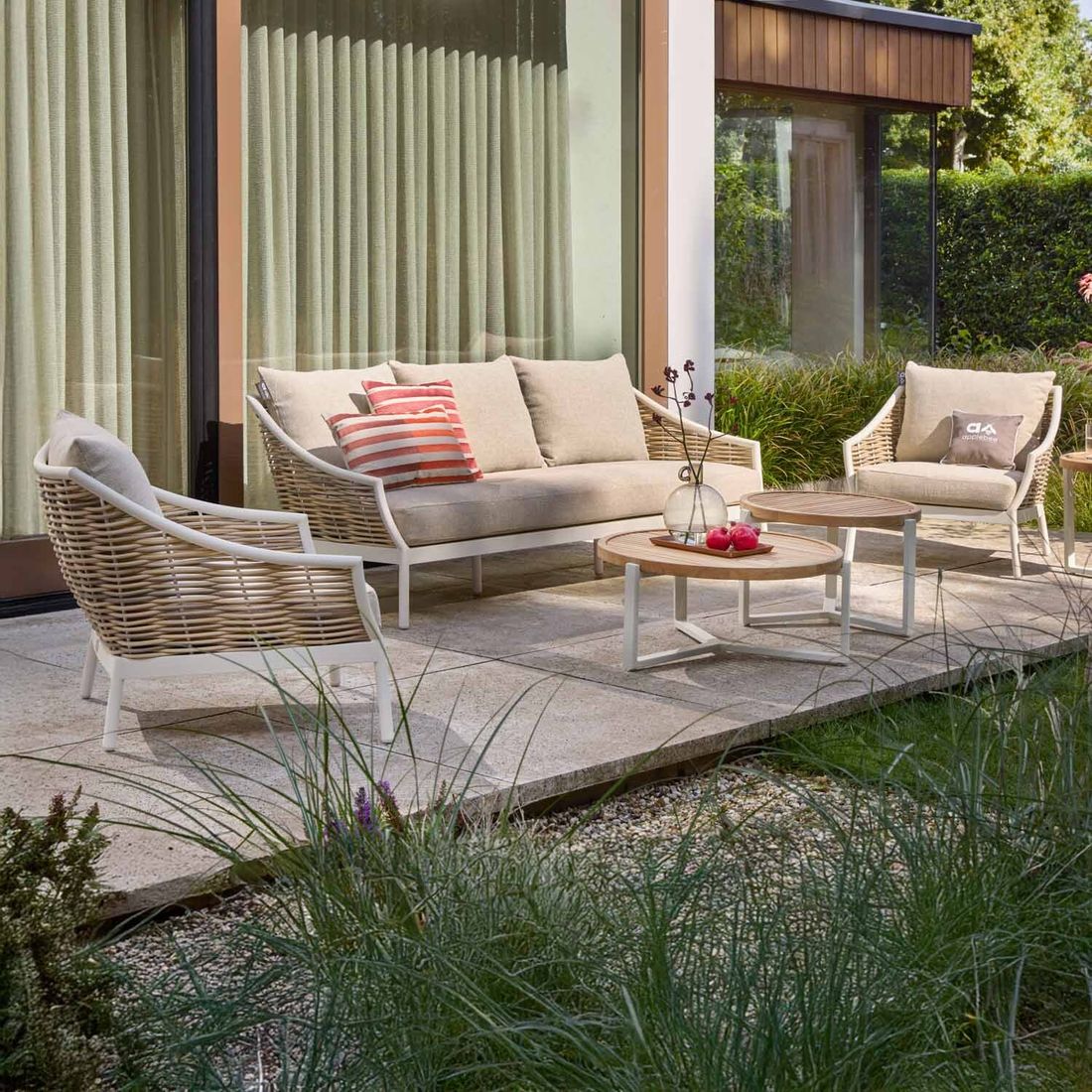 Apple Bee Milou Gartenloungesofa Aluminium/Polyrattan/Bee Wett