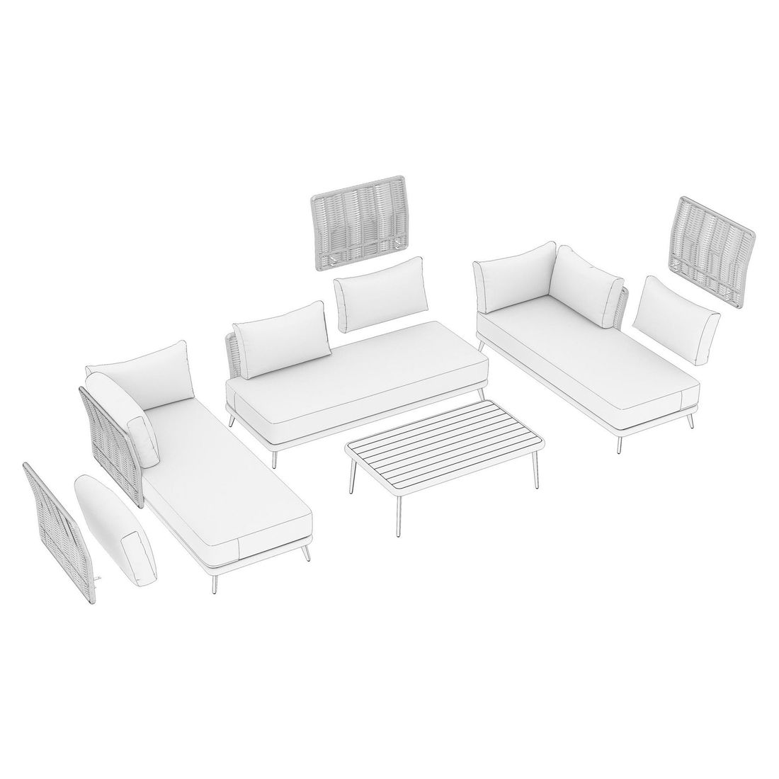 OUTLIV. Ava Ecklounge inkl. Loungetisch Akazie/Rope/Polyester