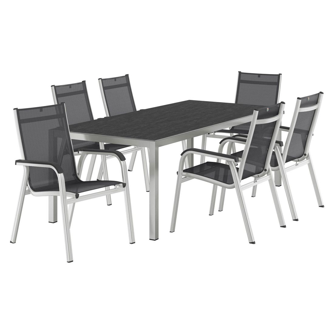 Kettler Basic Plus Gartenmöbel-Set L (6 Plätze) mit OUTLIV. Tisch 220x110cm