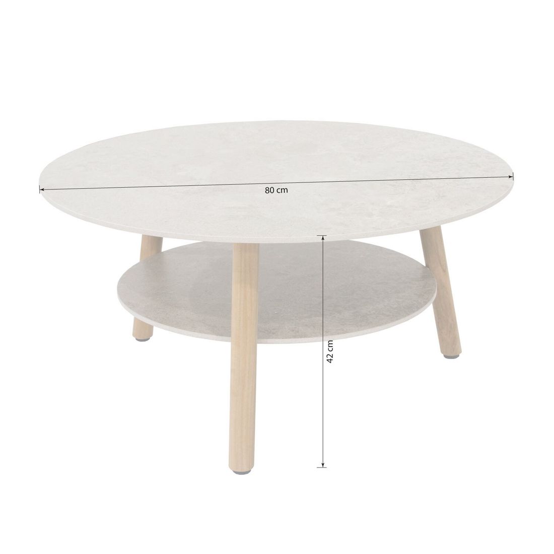 Zebra Solena Loungetisch Ø80cm Teak/Keramik
