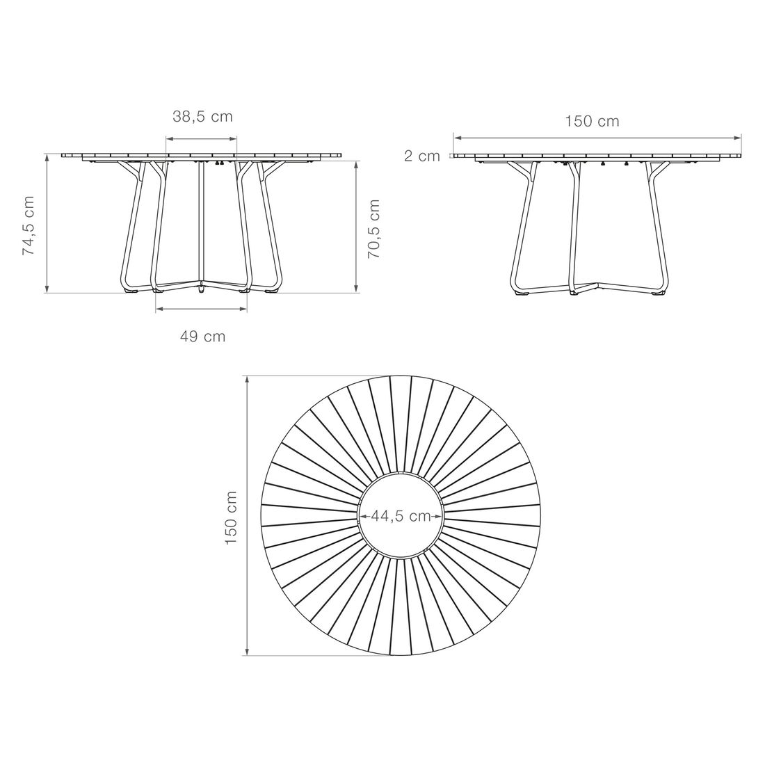 HOUE Circle Gartentisch Aluminium/Bambus