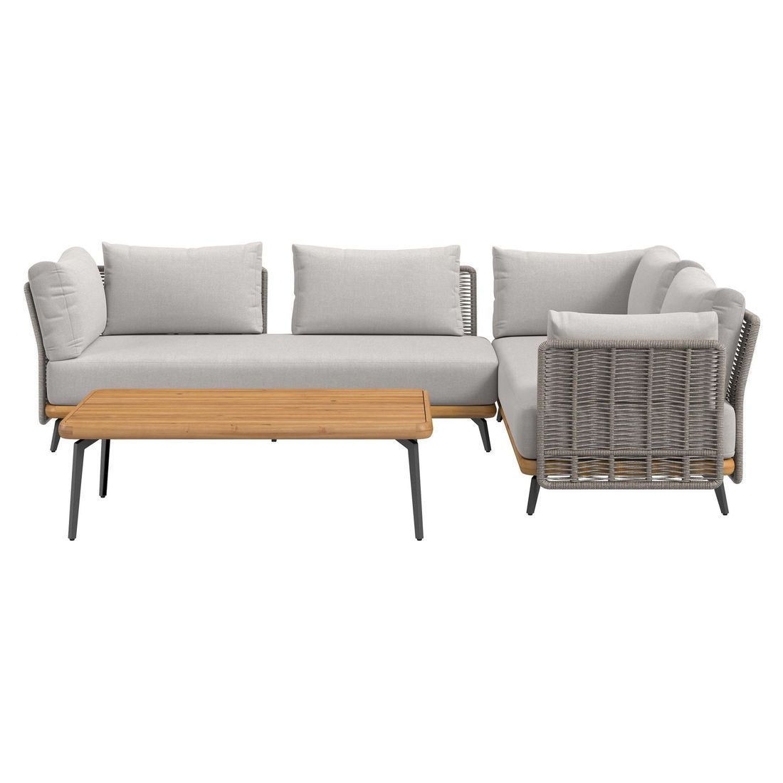 OUTLIV. Ava Ecklounge inkl. Loungetisch Akazie/Rope/Polyester