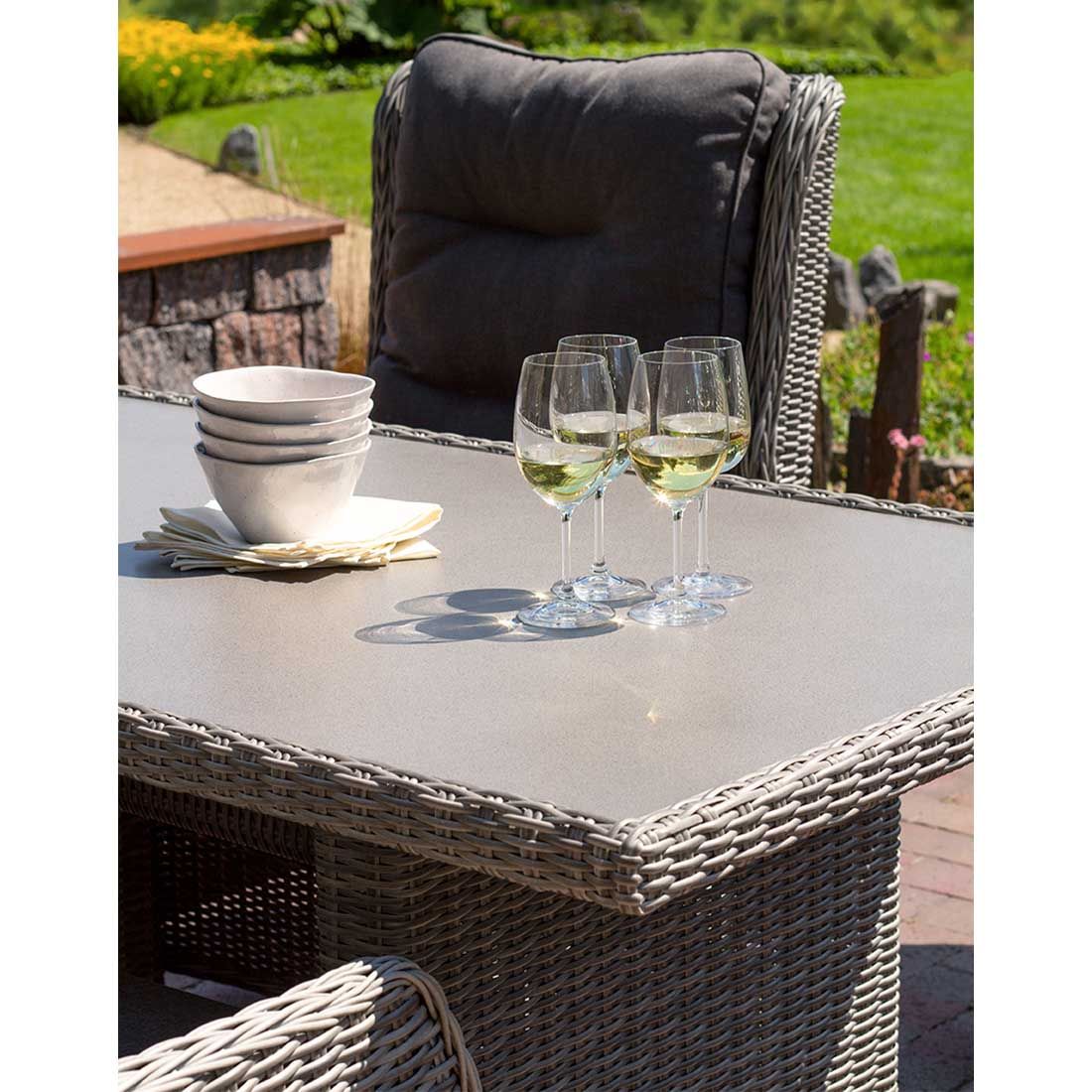 deVries Salou Gartentisch 220x100cm Aluminium/Spraystone