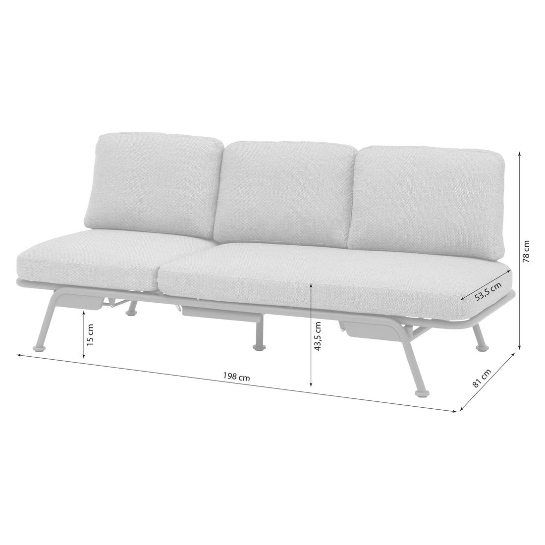 Zebra Somerset Gartenloungesofa Aluminium/Sunproof