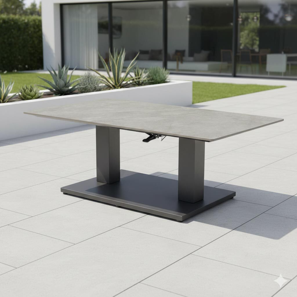 LC Garden Como Lifttisch 140x80cm Aluminium/Sinterstone