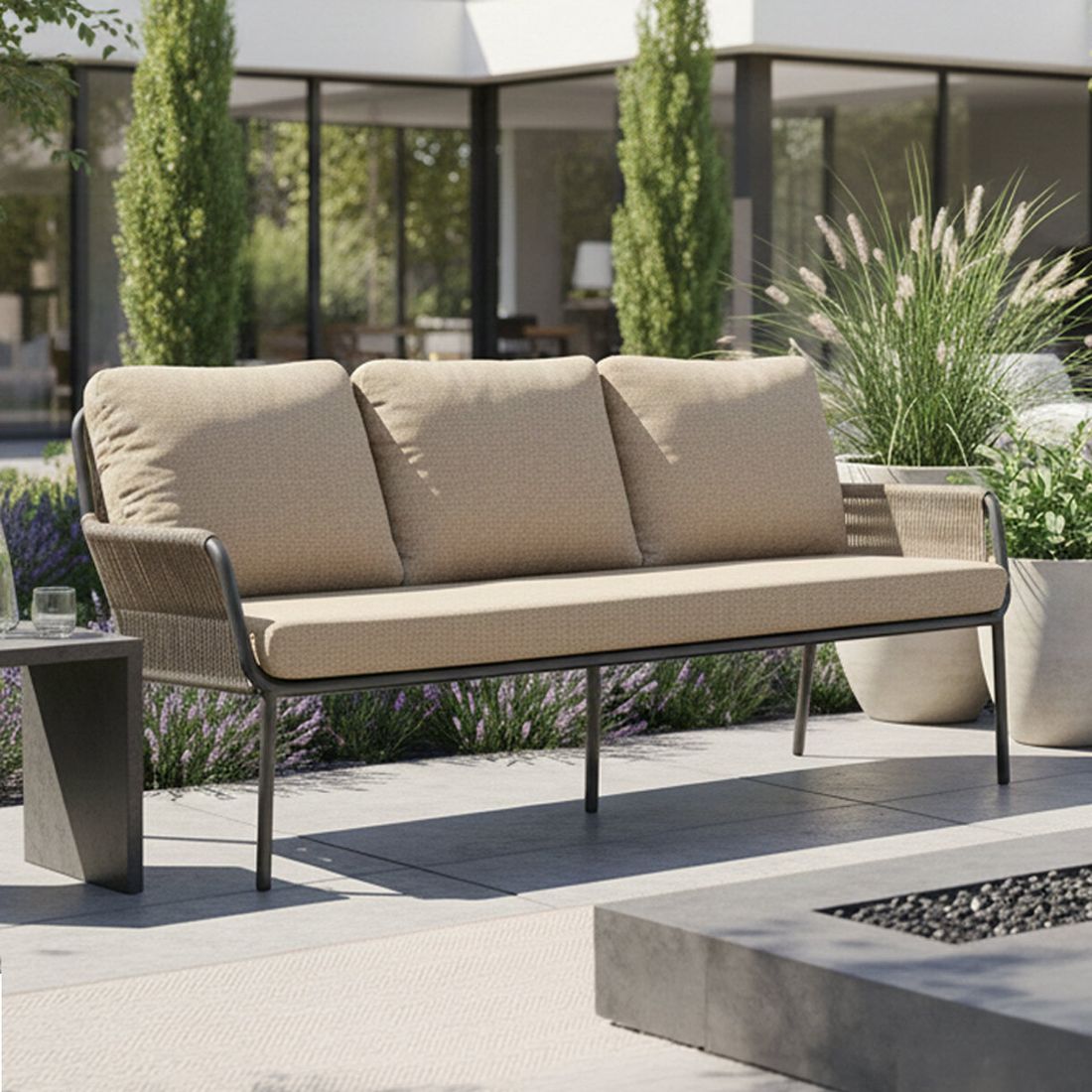 LC Garden Como Diningsofa Aluminium/Rope/Olefin