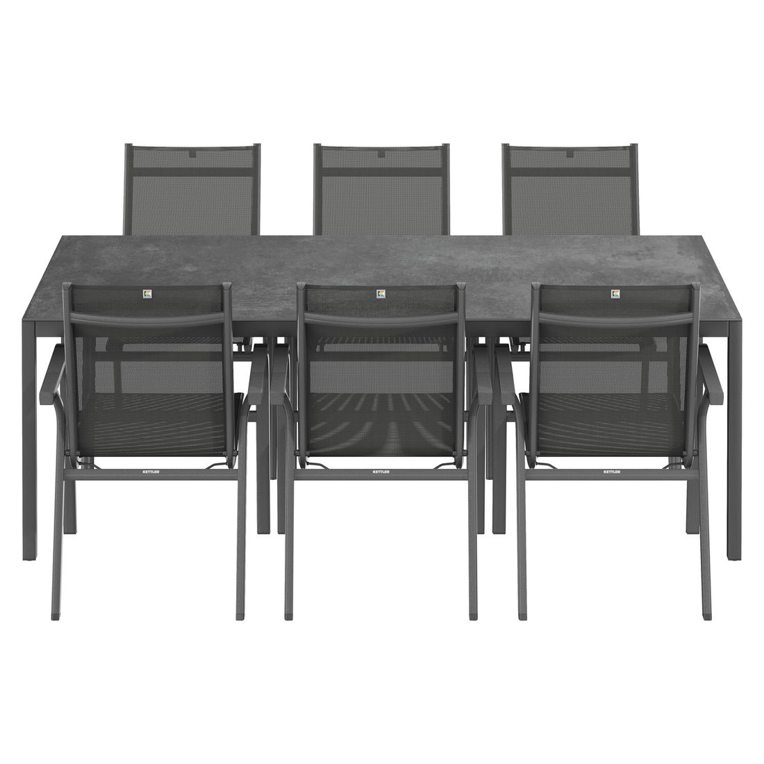 Kettler Basic Plus Gartenmöbel-Set mit OUTLIV. Tisch Aluminium/Keramik