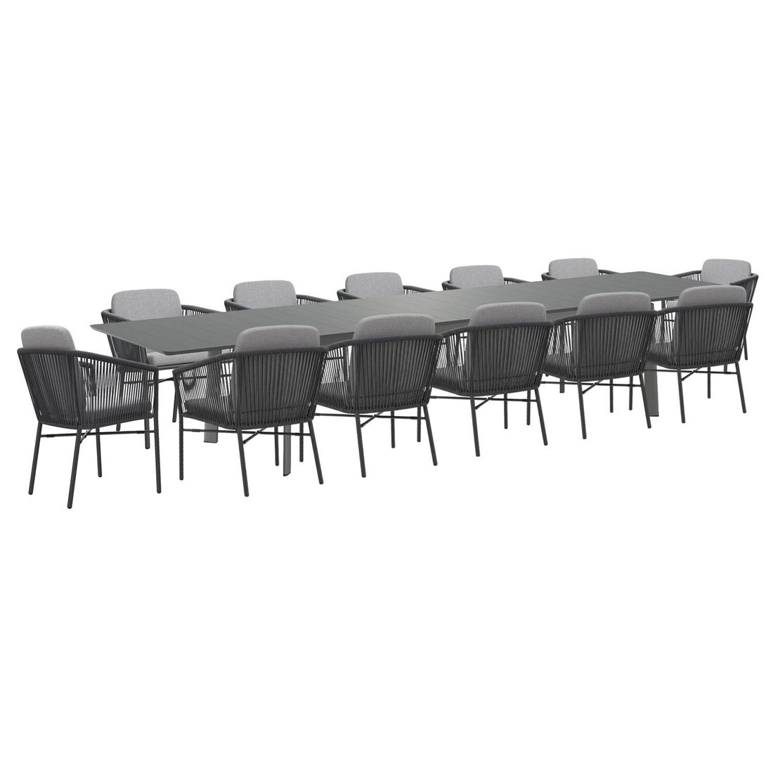 OUTLIV. Ohio Gartenmöbel-Set XXL (12 Plätze) Tisch 266/3331/396x110cm
