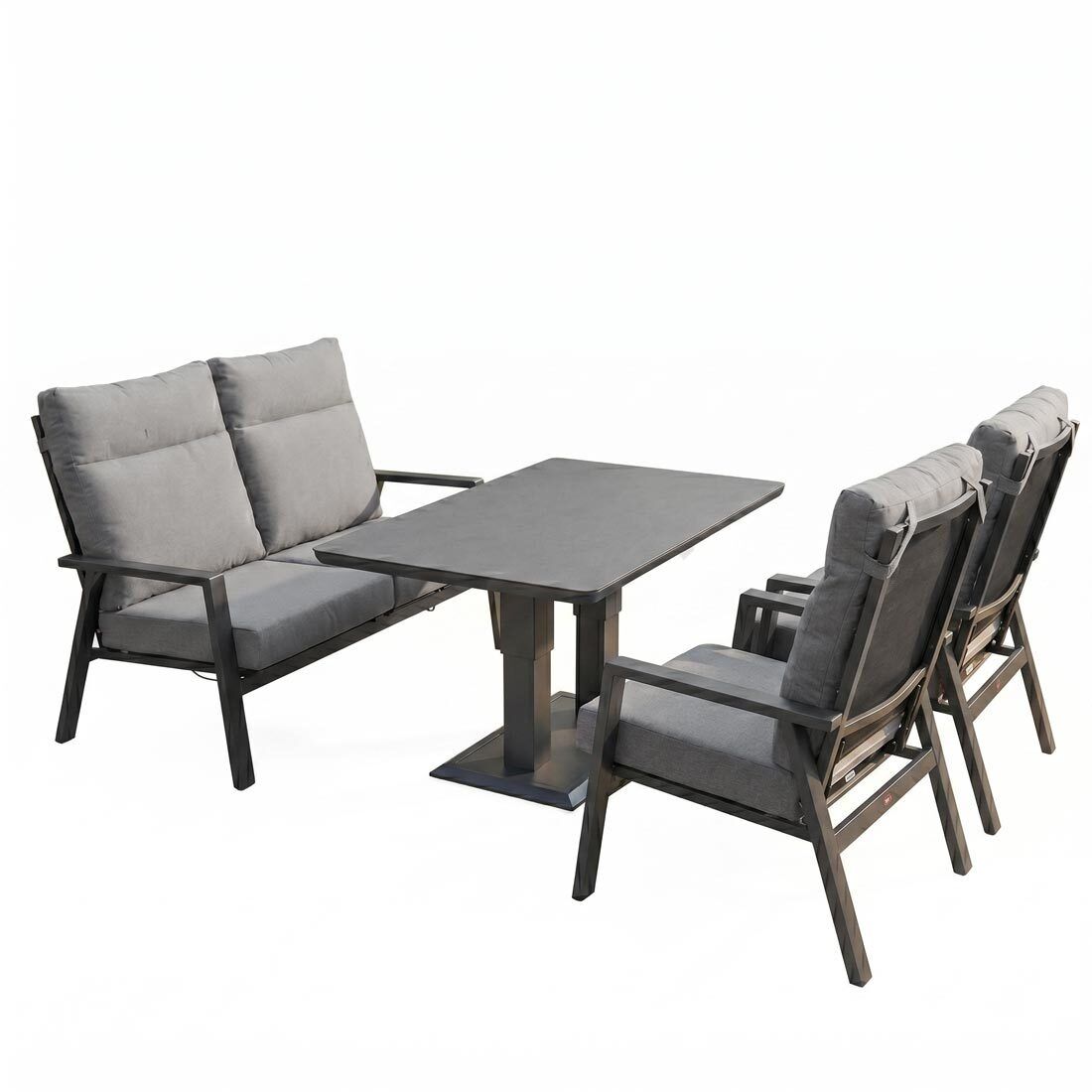 Siena Garden Valencia Loungeset verstellbar inkl. OUTLIV. Lifttisch Aluminium/Polypropylen