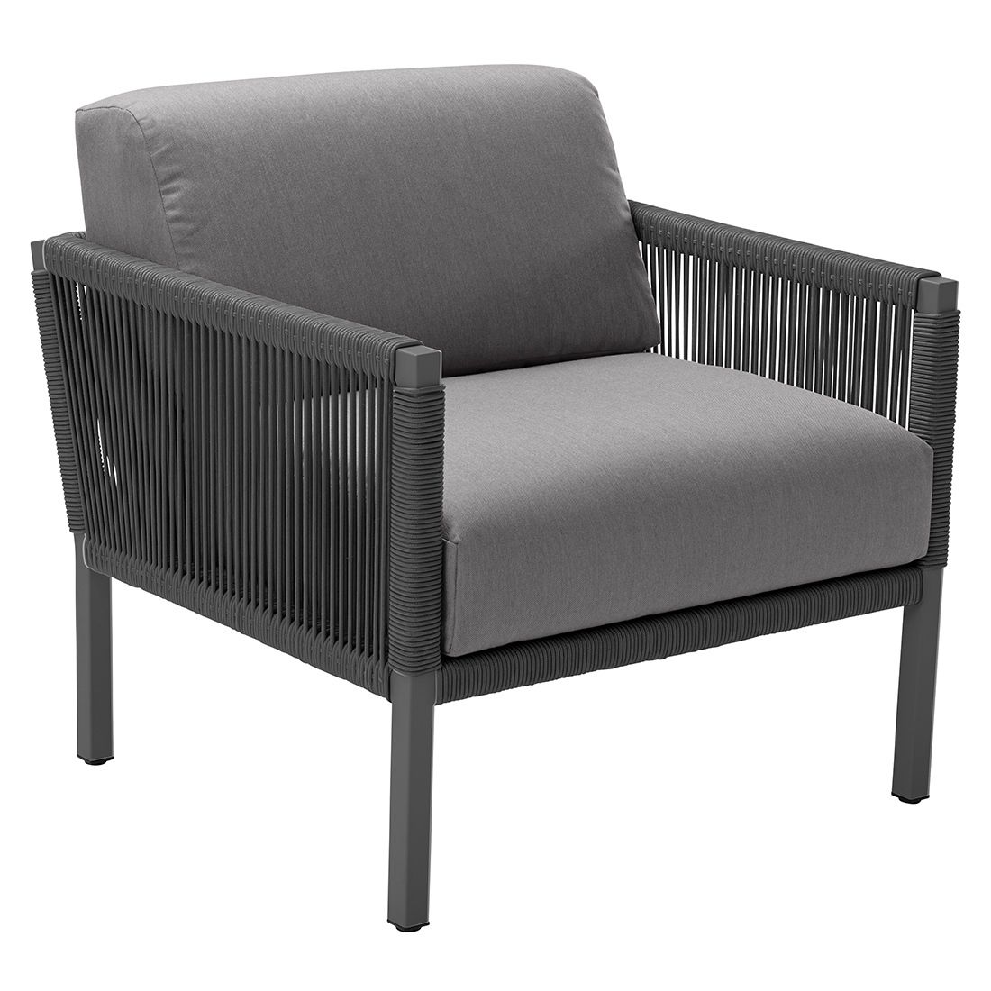 Solpuri Club Loungesessel inkl. Hocker Aluminium/Rope/Acryl
