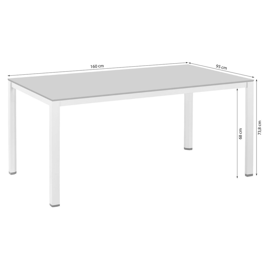 Kettler Cubic Gartentisch 160x95cm Aluminium/Dekton