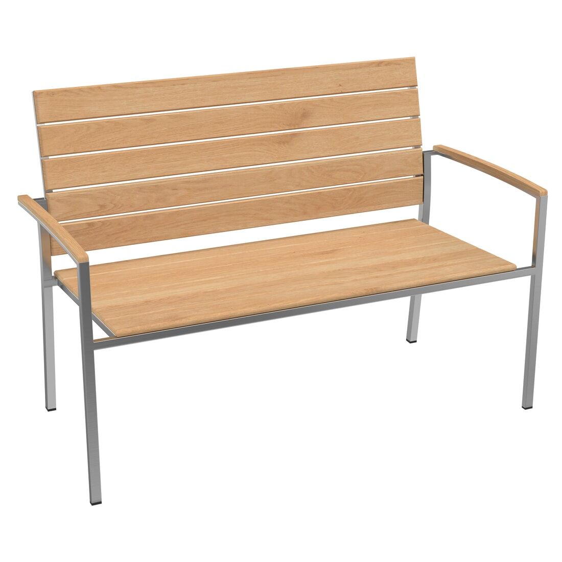 OUTLIV. Pamplona Gartenbank Edelstahl/Teak