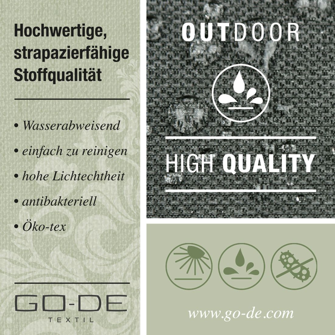 GO-DE Gartenstuhlauflage Hochlehner 50x120cm Olefin