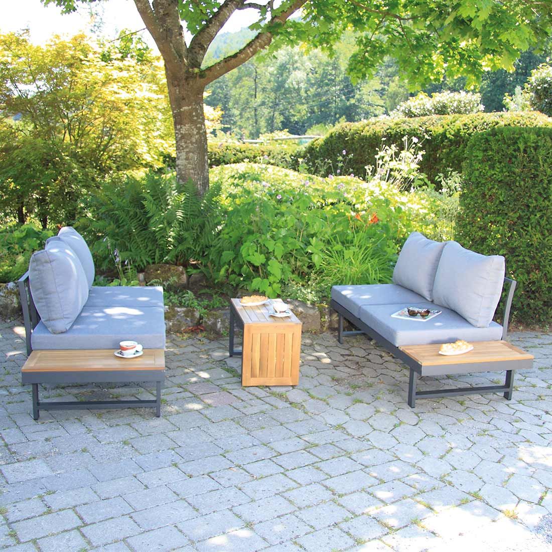 Acamp Shadow Ecklounge inkl. Loungetisch Aluminium/Polyester