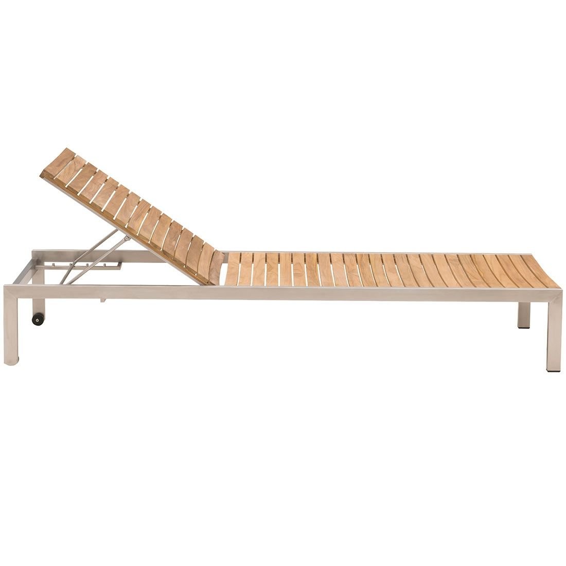 OUTLIV. Pasadena Gartenliege verstellbar Edelstahl/Teak