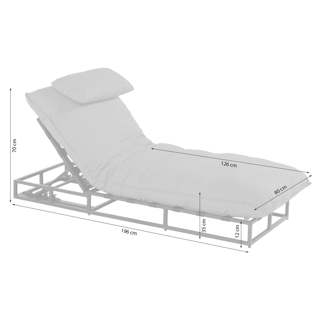 SCHÖNER WOHNEN-Kollektion Lunen Gartenliege verstellbar Aluminium/Sunbrella