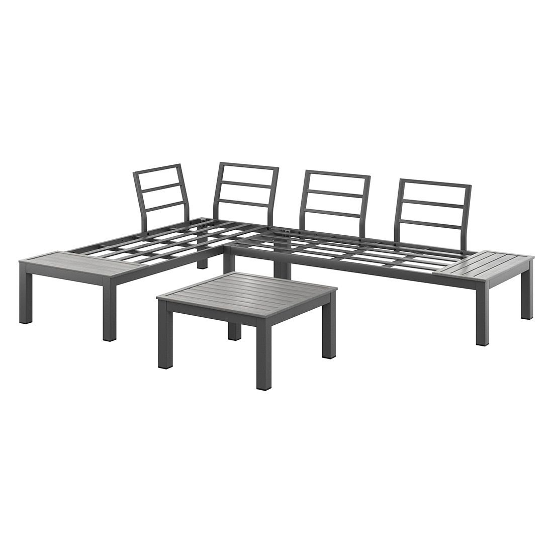 OUTLIV. Morsum Modulare Ecklounge inkl. Loungetisch Aluminium/Spunpolyester