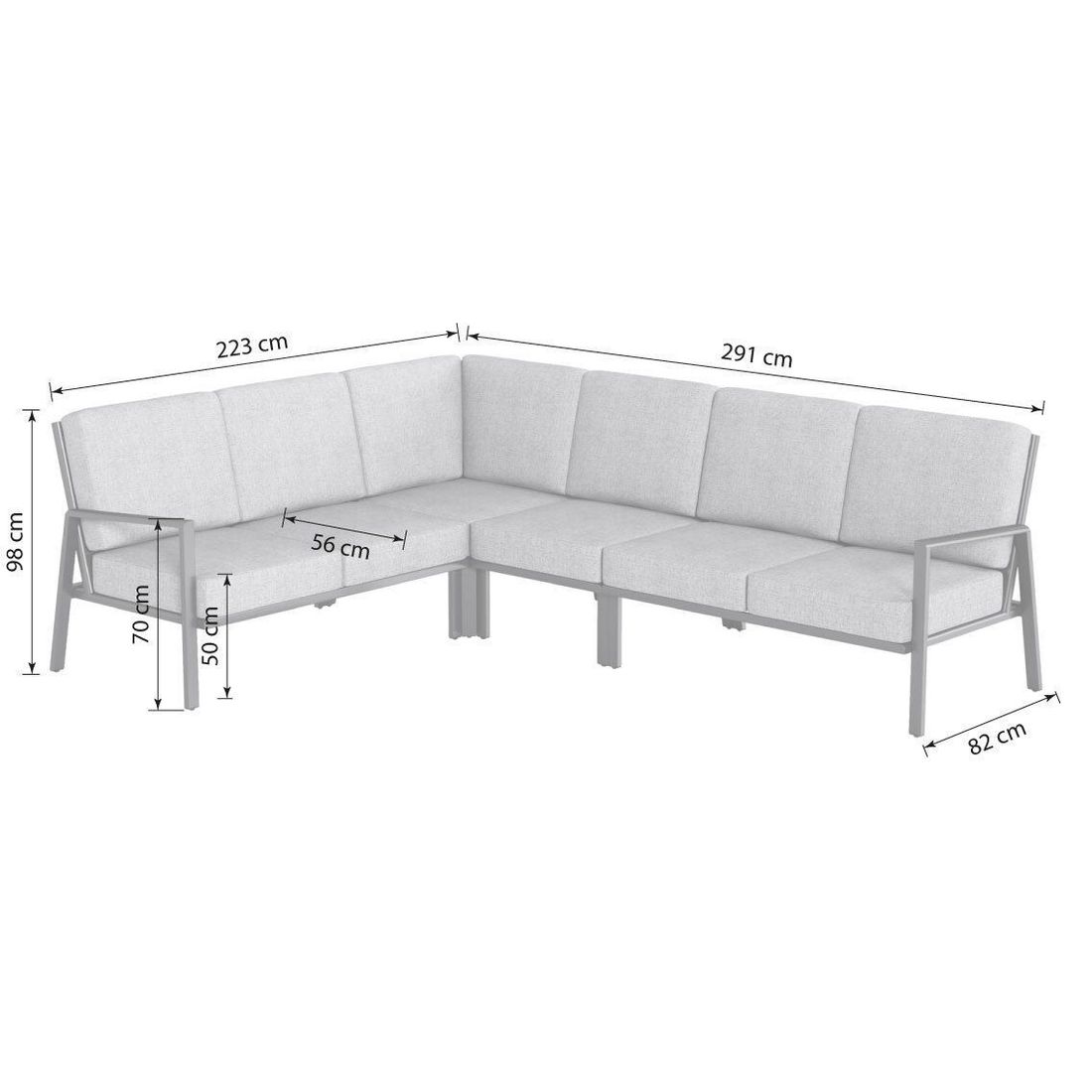 Kettler Zenith Low Dining Dininglounge Tisch 160x95cm Aluminium/Olefin