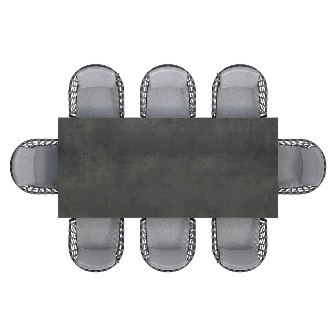 OUTLIV. Cairns Gartenmöbel-Set XL (8 Plätze) Tisch 220x100cm Aluminium/HPL Vierfuß