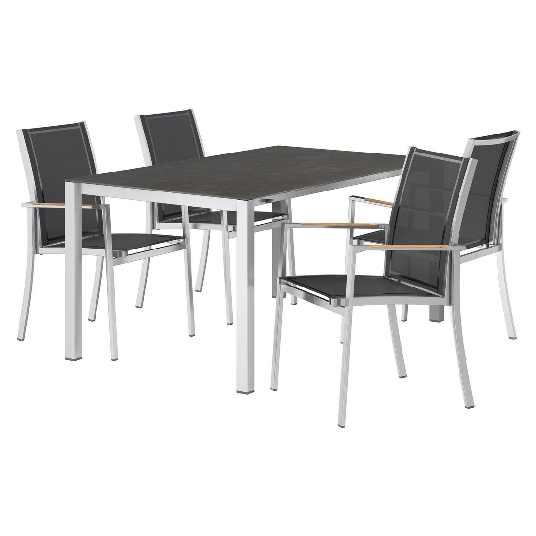 OUTLIV. Oviedo Gartenmöbel-Set M (4 Plätze) Tisch 160/217/267x92cm