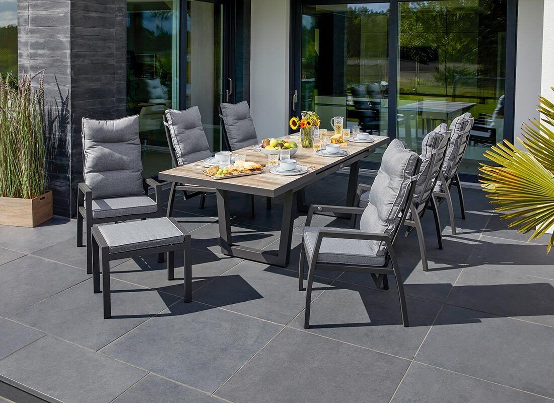 LC Garden Bondino II Gartensessel verstellbar Aluminium mit Sitz- und Rückenkissen