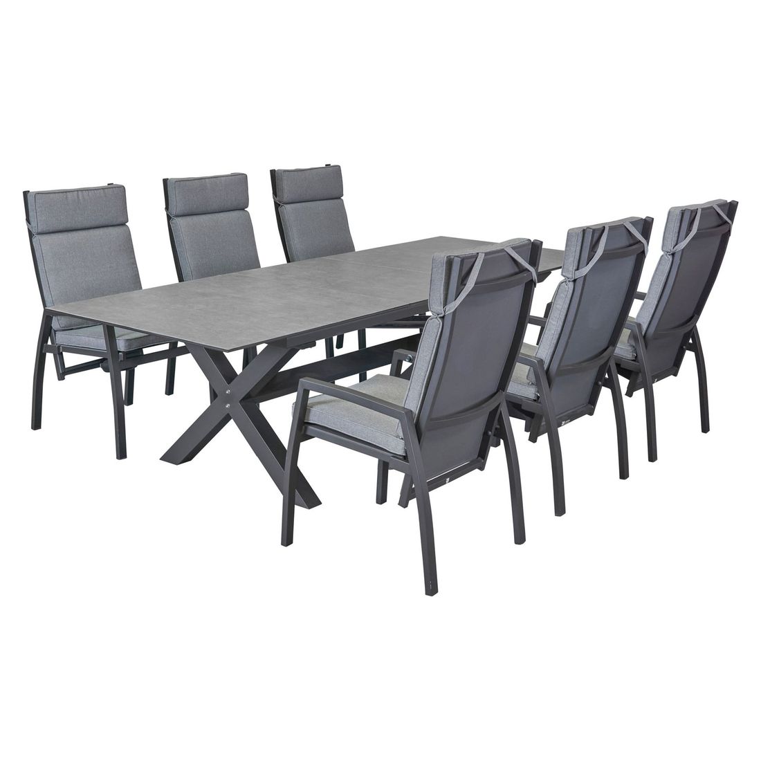 LC Garden Sondrino Gartenmöbel-Set L verstellbar (6 Plätze) Tisch 200/260x100cm