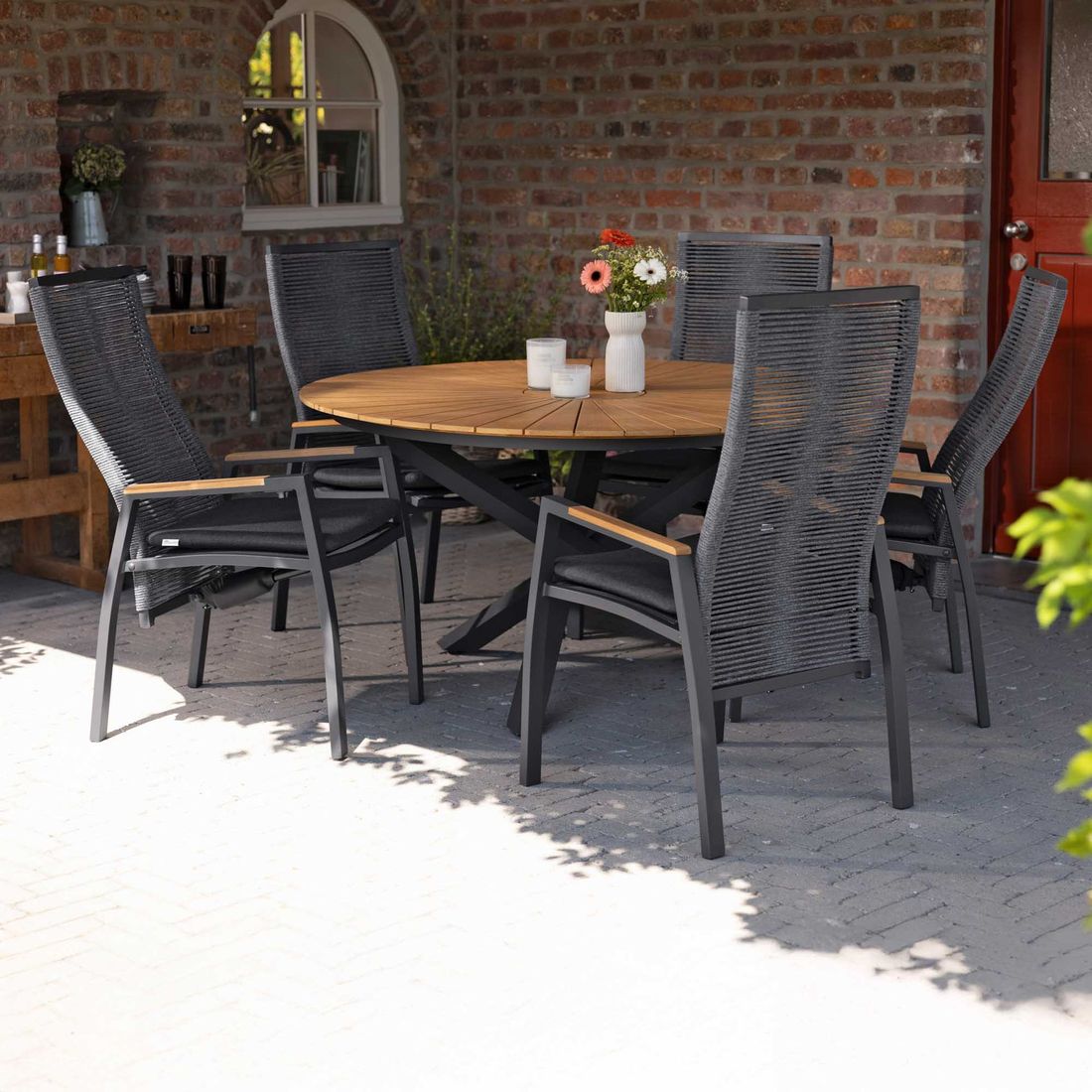 Interliving 7011 Gartensessel verstellbar Aluminium mit Sitzkissen