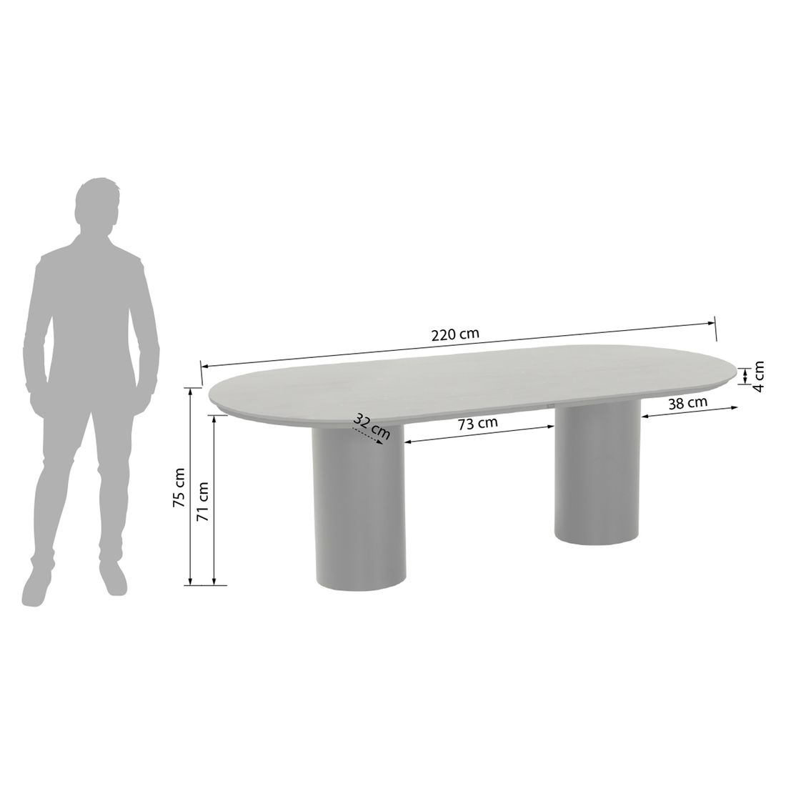 Hartman Valencia Gartentisch Aluminium/Keramik