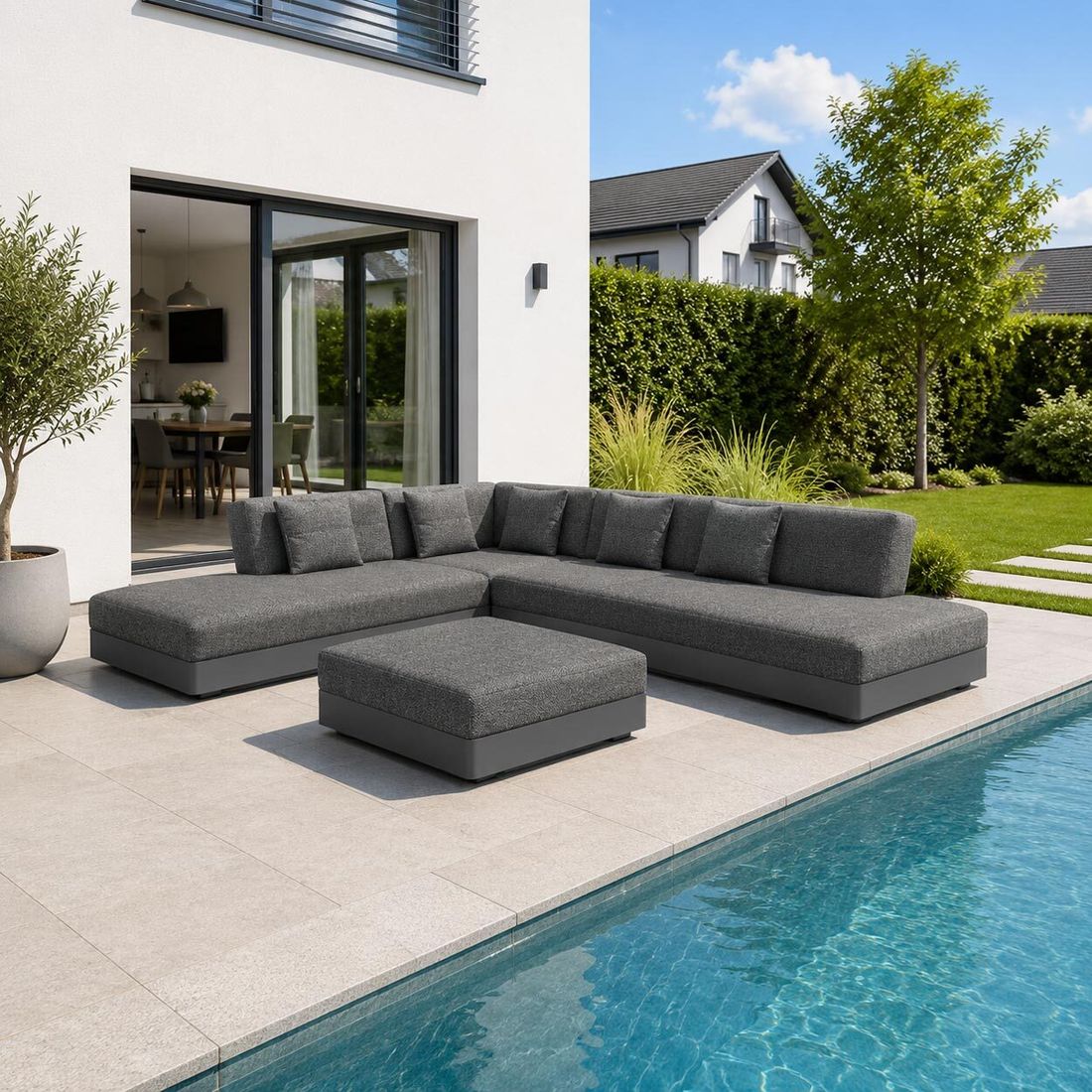 OUTLIV. Santa Monica Ecklounge inkl. Loungetisch Aluminium/Olefin