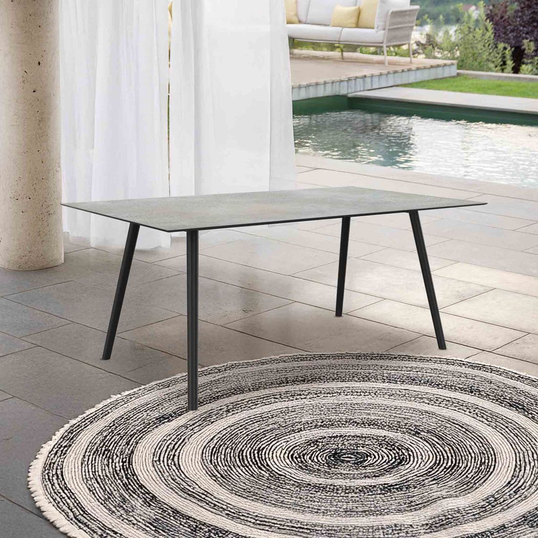 Stern Interno Gartentisch 180x100cm Aluminium/Silverstar 2.0