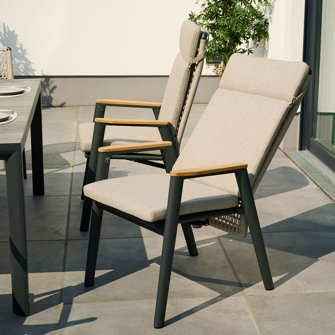 Siena Garden Cortina Gartensessel verstellbar Aluminium mit Sitz- und Rückenkissen